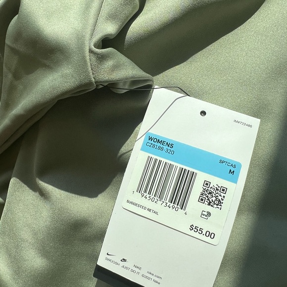 New $55 S M L Women’s Nike Sportswear Asymmetrical Long-Sleeve Top CZ8188-320 - Picture 9 of 11